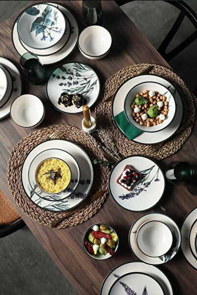 Keramika Çiçek Bahçesi Yemek Takımı 24 Parça 6 Kişilik 18938 -39-40-41-42-43-68