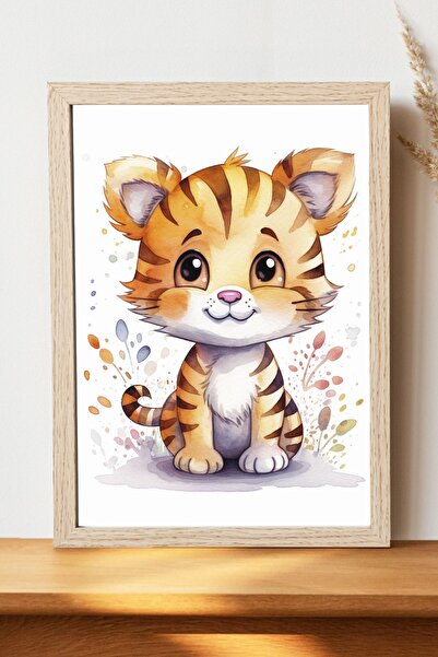 Luna Marissa Αφίσα Kawaii Tiger - Αφίσα ψηφιακής τέχνης από χοντρό χαρτί χωρί...