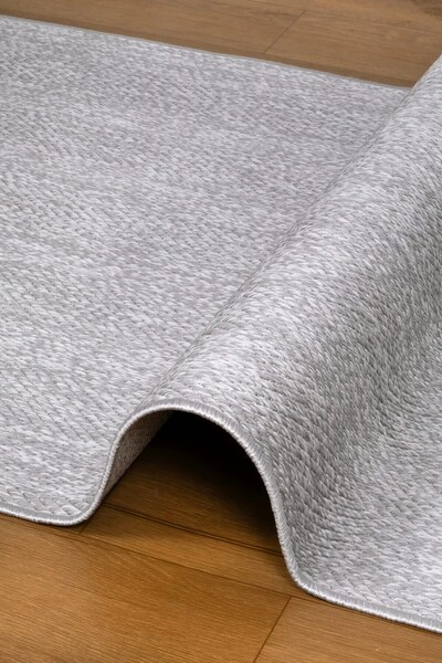 Valery Home Loom Yeni Nesil Gri Sisal Yumuşak Dokuma Mutfak Koridor Kilim Kaymaz Pamuk Taban Halı 7104A