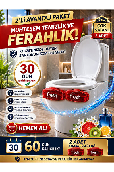 Fresh Products Marvel 2.5 Clip Eco WC Koku Giderici Kivi & Greyfurt Aromalı 2...
