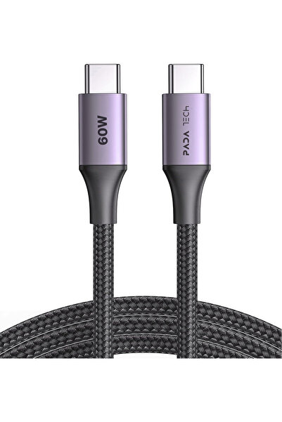 Type-C to Type-C Kablo 1.2M 60W Naylon Örgülü Hızlı Şarj Kablosu iPhone 17/16 iPad MacBook