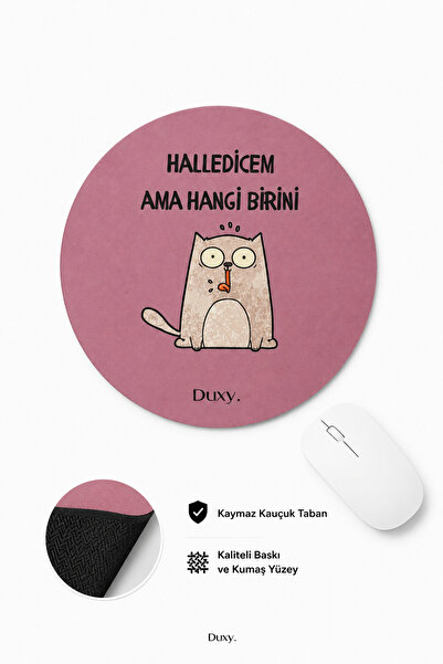Duxy Mouse Pad din cauciuc Spirili, 19 cm, bază anti-alunecare, confortabil ș...
