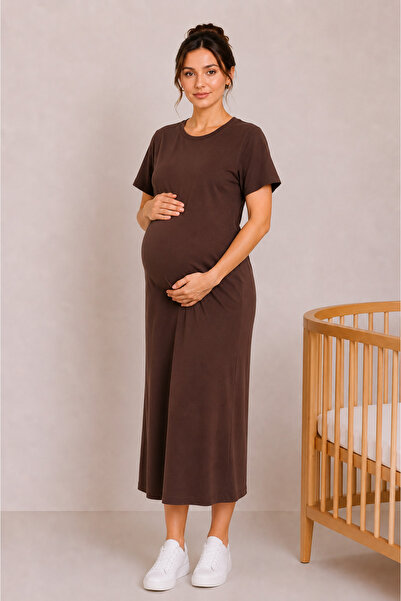BARLİZ Women's Flexible Long Summer Dress Suitable for Pregnant Women Comfort...
