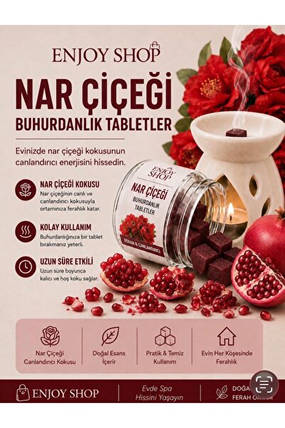 ENJOY SHOP 20 ADET NAR ÇİÇEĞİ  KOKULU ( POMEGRANATE) DOĞAL NATUREL BUHURDANLI...
