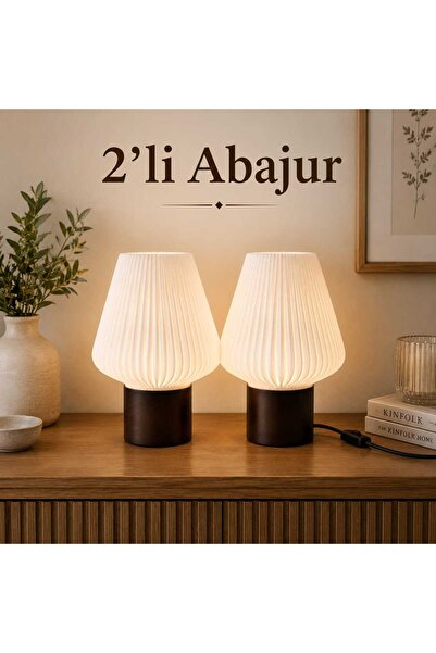 RAINTECH 2-Piece Modern Led Lampshade Night Light Decorative Table Lamp Bedro...