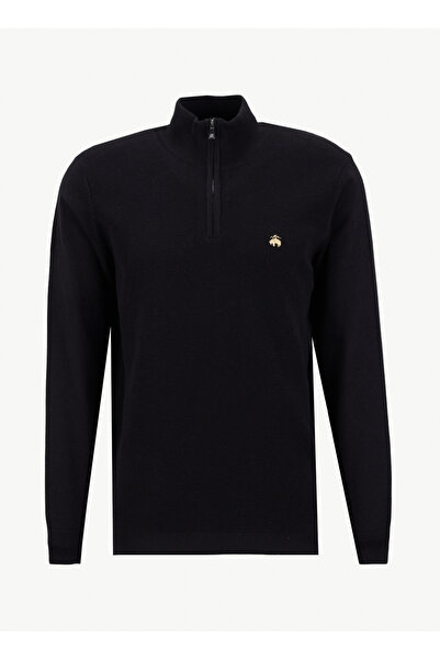 BROOKS BROTHERS Siyah Erkek Bato Standart Fit Kazak BBFW25MKL002