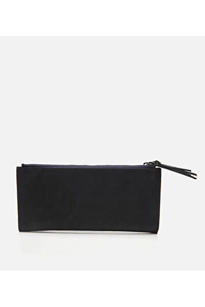 Hotiç Men's Leather Navy Blue Wallet