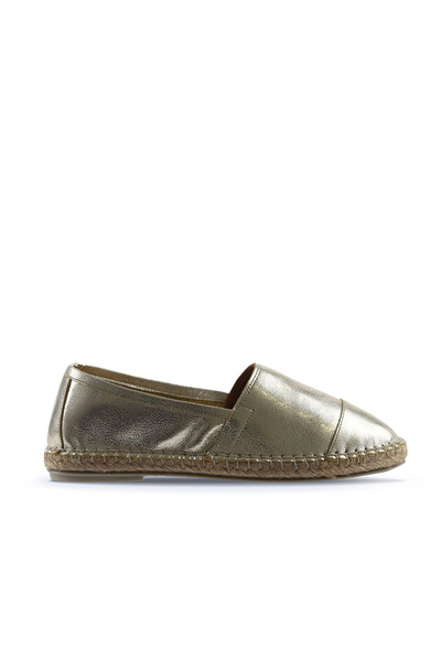 Bueno Shoes Pantofi espadrille de damă din piele aurie 01wj0300