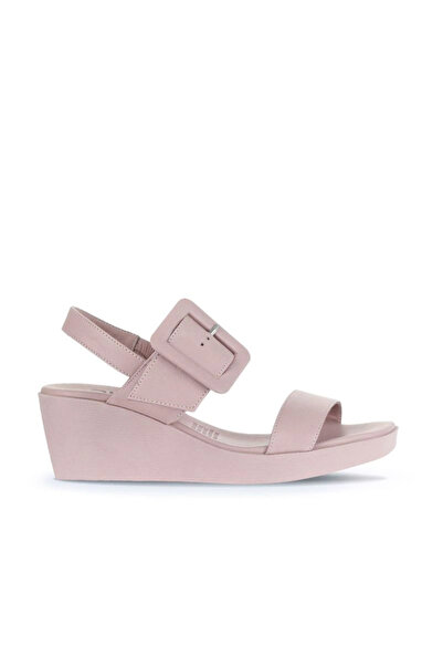 Bueno Shoes Dusty Rose Leather Women's Wedge Heeled Sandals 01Wa0400