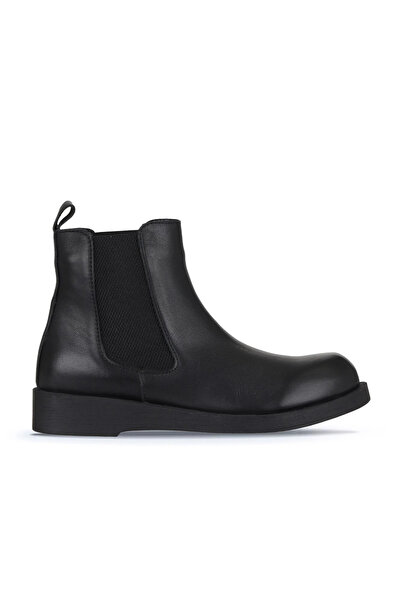 Bueno Shoes Black Leather Women's Flat Boots 01Wz8903