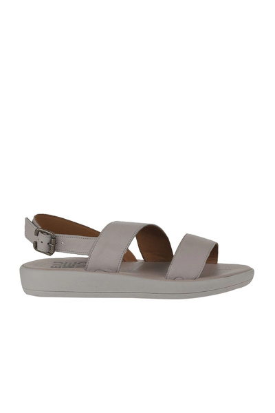 Bueno Shoes صندل مسطح نسائي من الجلد باللون الرمادي 01wy2300