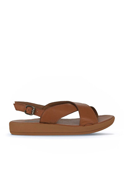 Bueno Shoes Sandale plate pentru femei din piele întunecată, maro, 01wy2302