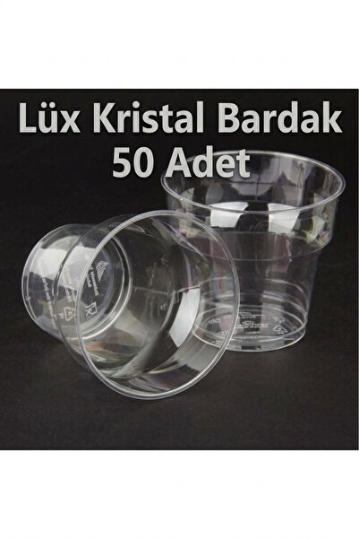 ema Şeffaf 180 Cc, 50 Adet, Plastik Kristal Bardak, Mika Ekstra Sert Plastik,...