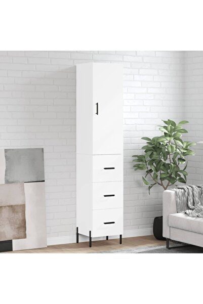 Concept Dulap înalt, alb, 34,5x34x180 cm, lemn prelucrat