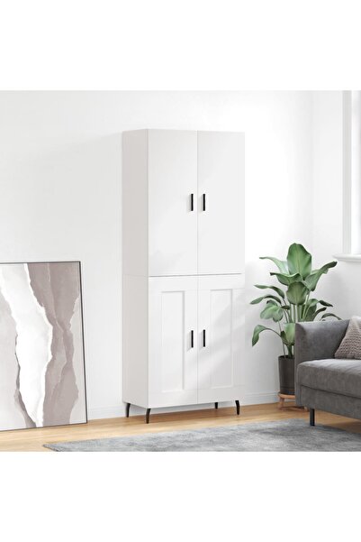 Concept Dulap înalt, alb, 69,5x34x180 cm, lemn compozit