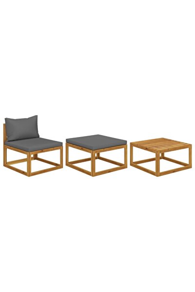 Concept Set mobilier de grădină cu perne, 3 piese, lemn masiv de acacia