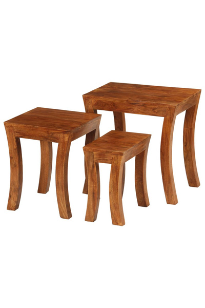 Concept Set mese suprapuse,3 piese,lemn masiv acacia, 50x35x50 cm, maro