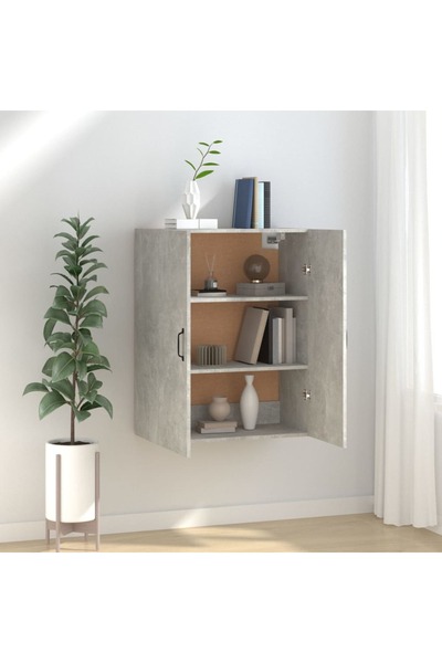 Concept Dulap suspendat, gri beton, 69,5x34x90 cm, lemn prelucrat