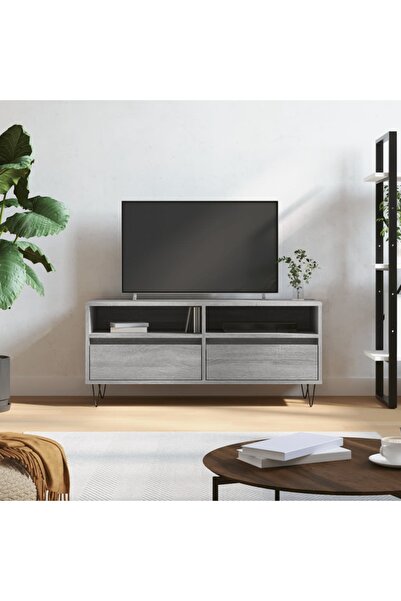 Concept Comodă TV, gri sonoma, 100x34,5x44,5 cm, lemn prelucrat