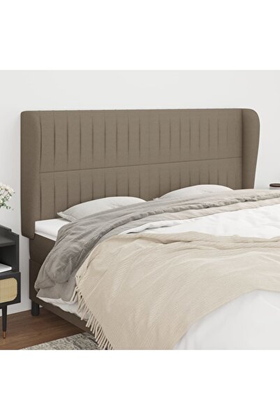 Concept Tăblie de pat cu aripioare gri taupe 203x23x118/128 cm textil