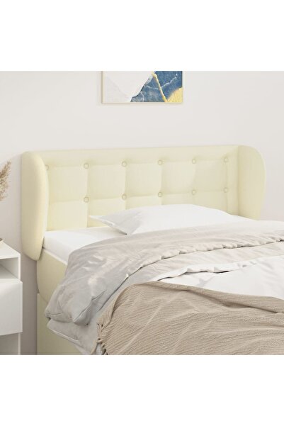 Concept Tăblie de pat cu aripioare crem 93x23x78/88 cm piele ecologică
