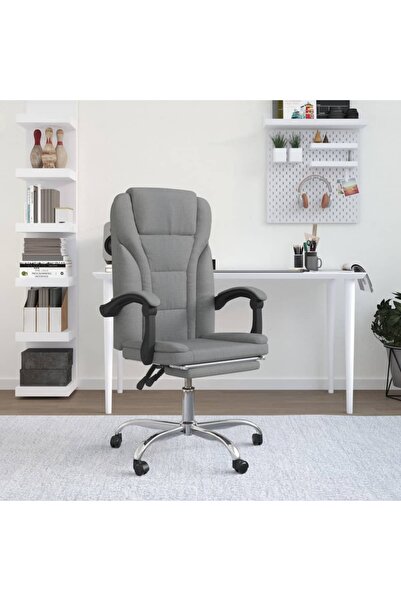 Concept Fotoliu de birou rabatabil, gri deschis, textil