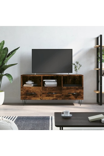 Concept Dulap TV stejar afumat, 102x36x50 cm, lemn prelucrat