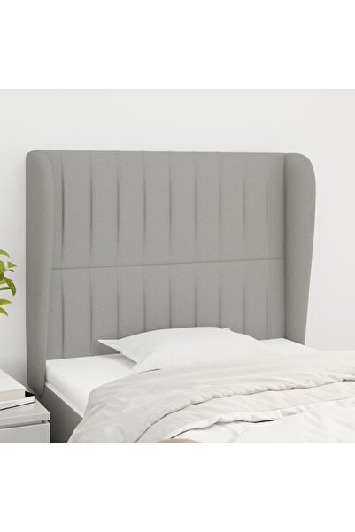 Concept Tăblie de pat cu aripioare gri deschis 103x23x118/128 cm textil