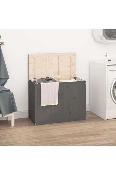 Concept Cutie de rufe, gri, 88,5x44x66 cm, lemn masiv de pin