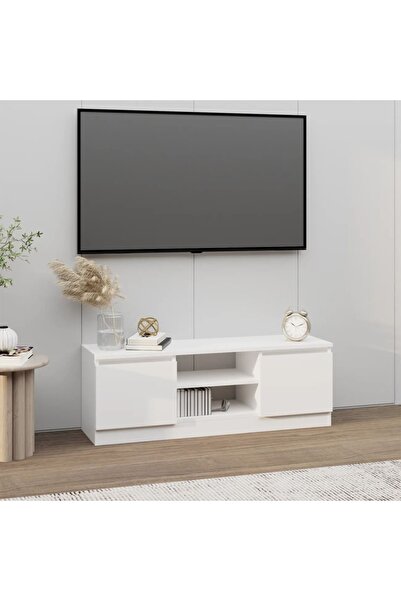 Concept Comodă TV cu ușă, alb, 102x30x36 cm