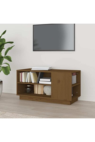 Concept Comodă TV, maro miere, 80x35x40,5 cm, lemn masiv de pin