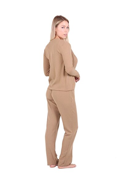 U&ME Ribbed Crop 3lü Takımı Camel