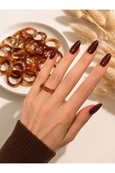The Magıc of Healıng Agate Natural Stone Ring Orange Agate Thin Size Ring – 3...