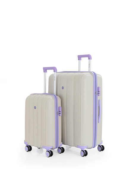 MÇS V305 PP Y.ÜRETİM VALİZ 55 CM + 75 CM KEMİK/BEBE MAVİ SET
