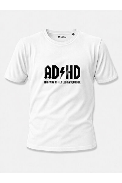 North Whiskers تي شيرت ADHD Highway To Hey Look A Squirrel مطبوع عليه 100% قط...