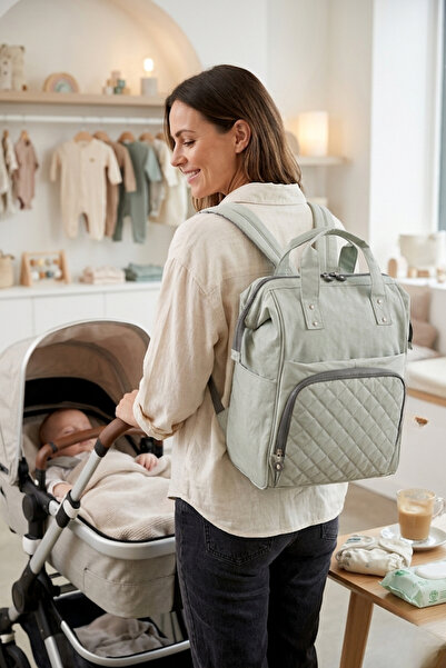 FOCUX -07 Klinkır Mother Care Baby Bag Mother Bag Backpack A.Gray