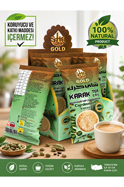 SAHRA GOLD Kakuleli Karak Çayı 1 Kutu 10 Adet - Cardamon Karak Tea 1 Box 10 P...