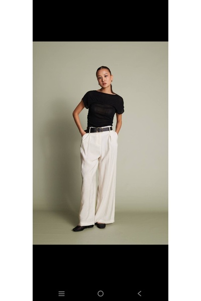 neslihansarıca Pants, Tensel Pants, Belted Pants, Stone Colored Pants