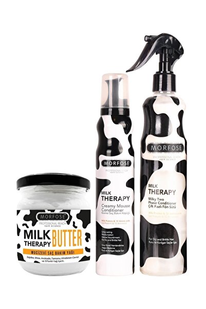 Morfose Milk Therapy Butter + Çift Fazlı Fön Suyu 400 Ml + Milk Therapy Saç K...