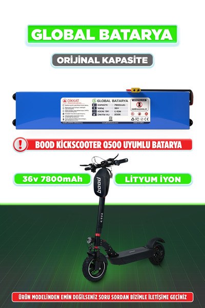 GLOBAL BATARYA Bood Kickscooter Q500 Uyumlu Elektrikli Scooter Bataryası 36v ...