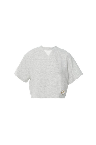 GIZIA SPORT Dik Yaka Gri Tshirt