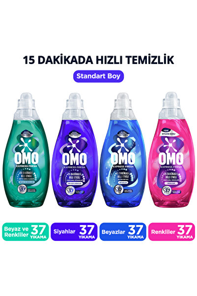 Omo Express Fresh 1480 ml Siyahlar x1 Capcanli Renkler x1 Beyaz ve Renkliler ...