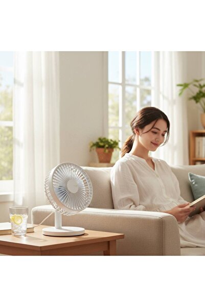 OEM Ventilator de Birou Portabil, Rotativ 90°-180°, 3 Trepte, Baterie 2000mAh...