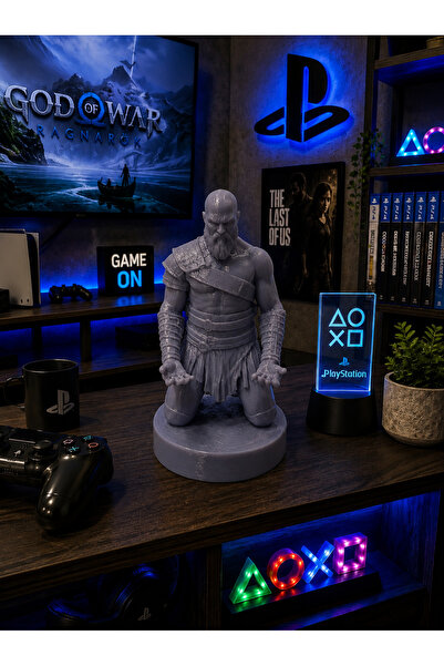 GECE 3D KRATOS PLAYSTATİON 5 DUALSENSE KOL STANDI NARDO GRİ