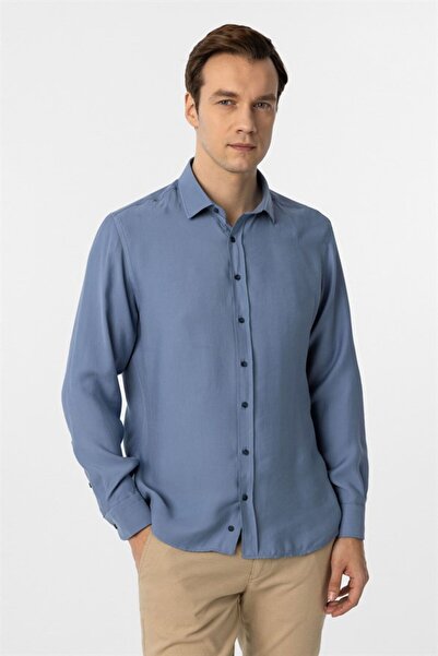 SÜVARİ Angular Cuff Slim Plain Shirt