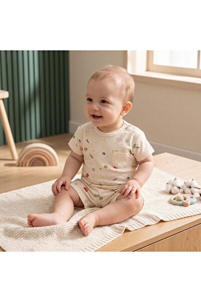 Tiffany Baby Kıds Organic Spaceteemalı Shorts Set - 44104