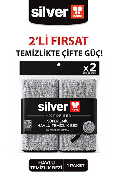 SİLVER HOME Pachet de 2 cârpe de curățare din microfibră super absorbante cu ...