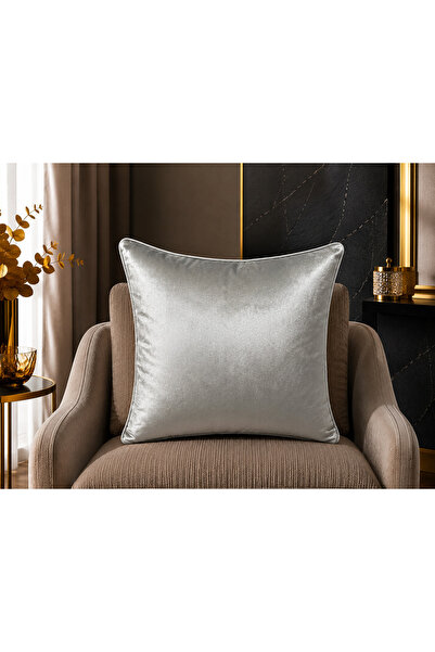 Fabricland Exclusive Imported Atlas Light Gray Color Cushion Cover 43X43Cm