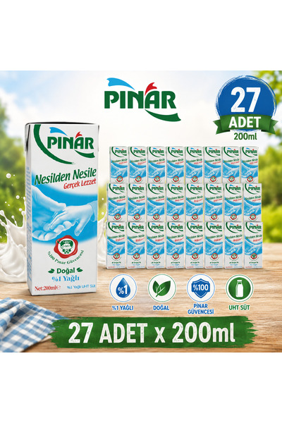 Pınar 200 Ml Yarım Yağlı Sade Süt