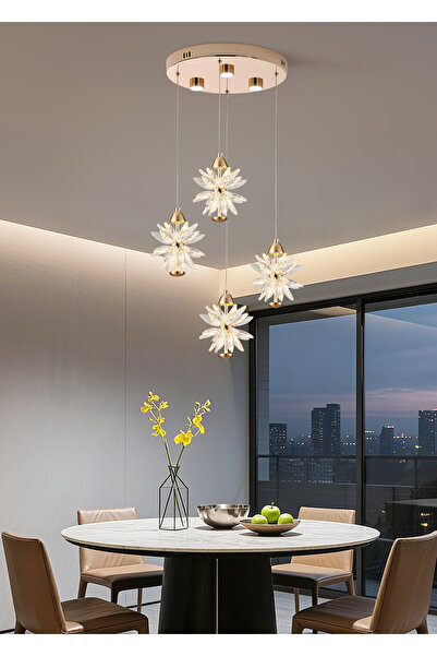Apliqa MENEKŞE GOLD 4LÜ 58 WATT LED AVİZE